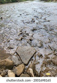 Brook Water Running Over Rocks