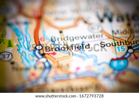 Brookfield. Connecticut. USA on a geography map