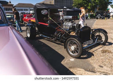 Brooklands Museum / UK - 08/02/2018: 
 Custom Built Hot Rod At American Day.