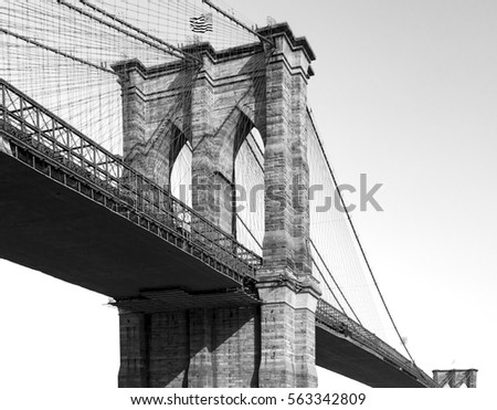 Brooklyn Bridge in Black and White New York City