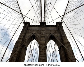 Brooklyn Bridge closeup pics in New York, USA