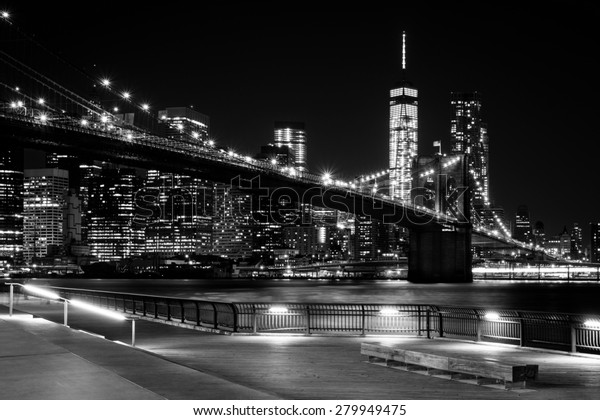 Brooklyn Bridge Downtown Manhattan New York Stock Photo Edit Now