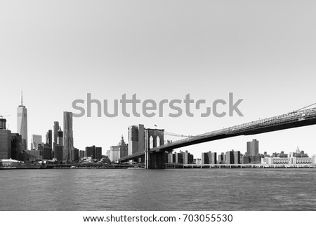 Brooklyn Bridge with Manhattan background.