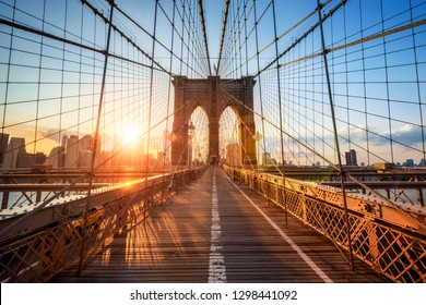 Brooklyn Bridge in New York City, USA - Shutterstock ID 1298441092