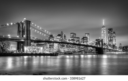 lawyer style Enroll Brooklyn Bridge Manhattan Skyline Night Black Stock Photo 162453620 |  Shutterstock