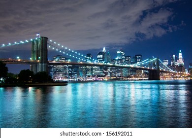 Brooklyn Bridge At Night, New York City