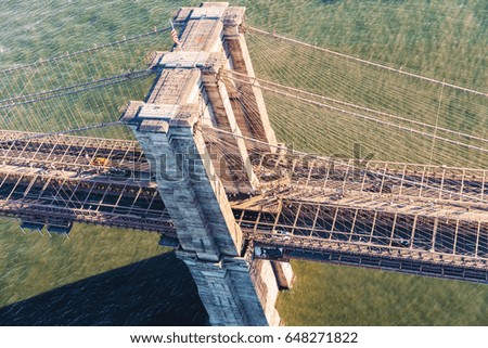 Similar – Foto Bild Brooklyn Bridge im Sonnenuntergang mit Schnee und Sonne