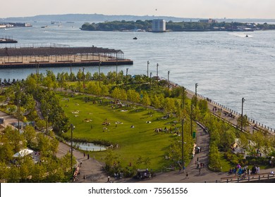 Brooklyn Bridge Park, Governor's Island In The Background