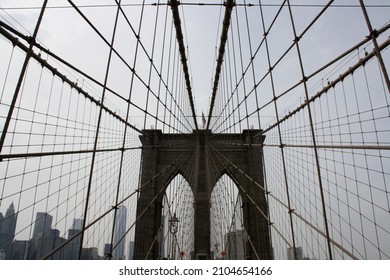 Brooklyn Bridge Photo - Worms Eye View