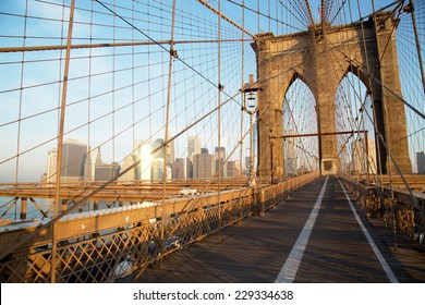 Brooklyn Bridge At Sunrise, New York City