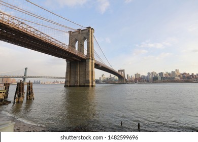 Brooklyn Bridge View From East Side River