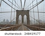 Brooklyn Bridge in the winter, New York City, USA.