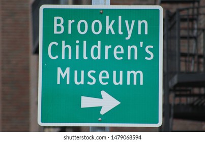 Brooklyn Children's Museum, Sign Of Brooklyn Children's Museum Seen In The Prospect Height Section Of Brooklyn On A Oercast Summer Day August 14 2917