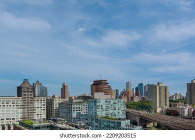 Brooklyn Downtown Skyline Viewed From An Aerial Perspective In New York Cityscape America With On Hudson River