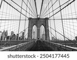 brooklyn landmark. Brooklyn bridge in ny, usa. brooklyn bridge of new york city. new york bridge connecting Manhattan and Brooklyn. Popular tourist attraction. urban architecture of new york city