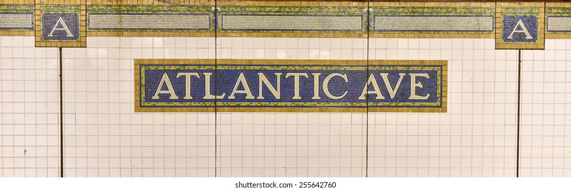 BROOKLYN, NEW YORK - FEBRUARY 22, 2015: Atlantic Avenue, Barclays Center Station In The New York City Subway System.