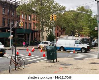 Brooklyn, New York / June 23, 2019: Con Edison Crews Working To Restore Power During The July 2019 Blackout In Brooklyn. Clinton Hill Neighborhood.