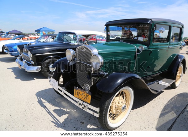BROOKLYN, NEW YORK - JUNE 8, 2014:\
Historical 1931 Ford A on display at the Antique Automobile\
Association of Brooklyn annual Spring Car Show in Brooklyn, New\
York 