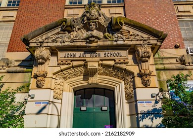 Brooklyn, New York -May 30, 2022: Entrance To John Jay High School In Park Slope, Brooklyn