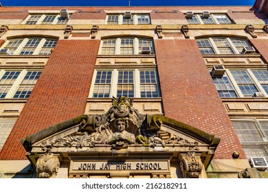 Brooklyn, New York -May 30, 2022: Entrance To John Jay High School In Park Slope, Brooklyn