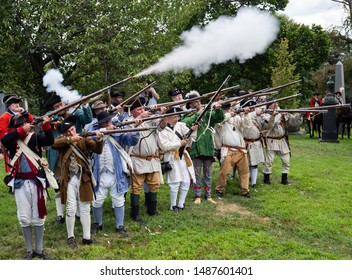 Brooklyn, New York, USA - August 25, 2019: Greenwood  Cemetery Battle Of Brooklyn During Revolutionary War