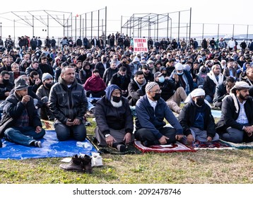 Brooklyn, New York, USA - December 17, 2021: Brooklyn, Bensonhurst Park On Caesar Bay: Meeting In Memory Of Fadhi Moosa, Bodega Worker Killed In Flatbush Ave Bodega On December 15, 2021