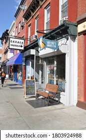 BROOKLYN, NEW YORK, USA - MAY 11, 2012: Storefronts Along 4th Avenue Commercial District In Park Slope Brooklyn, New York.