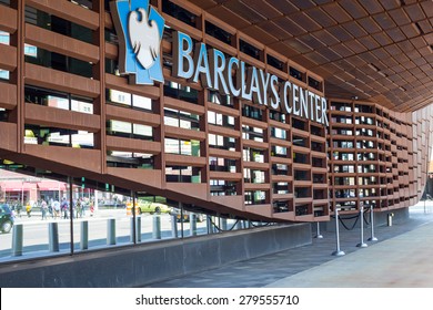 BROOKLYN, NY - APRIL 25, 2014:  Exterior View Of Details Of The Barclays Center In New York City