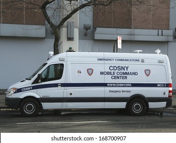 BROOKLYN, NY - DECEMBER 15  CDSNY Mobile Command Center Van In Brooklyn On December 15, 2013 City Wide Disaster Services Offers Emergency Communications Services Through Specialized Radio Programs