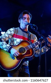 Brooklyn, NY; Jan 2018 - Mid/Bust Shot Of Drake Bell As He Performs An Acoustic Show