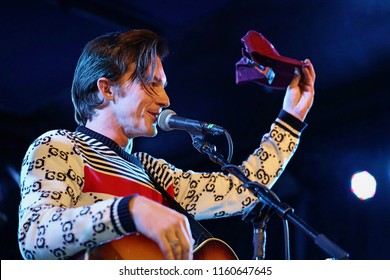 Brooklyn, NY; Jan 2018 - Mid/Bust Shot Of Drake Bell As He Performs An Acoustic Show