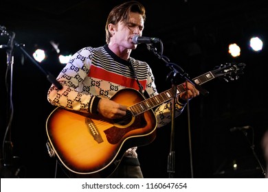 Brooklyn, NY; Jan 2018 - Mid/Bust Shot Of Drake Bell As He Performs An Acoustic Show