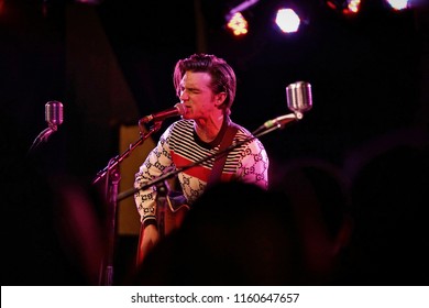 Brooklyn, NY; Jan 2018 - Mid/Bust Shot Of Drake Bell As He Performs An Acoustic Show