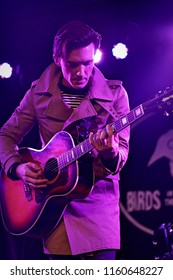 Brooklyn, NY; Jan 2018 - Mid/Bust Shot Of Drake Bell As He Performs An Acoustic Show