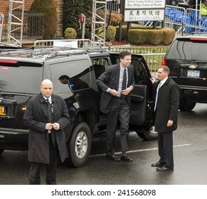 Brooklyn, NY - January 04, 2015: FBI Director James Comey Attends Ceremony At Aievoli Funeral Home For The Funeral Of Slain New York City Police Officer Wenjian Liu