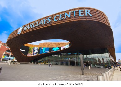 BROOKLYN, NY - MAR 1:  Barclays Center Is Brooklyn, NYC Seen On Mar 1, 2013.  This Multi-purpose Arena Which Opened In 2012 Is Home Of Brooklyn Nets Basketball Team And Future Home To NY Islanders.