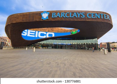 BROOKLYN, NY - MAR 1:  Barclays Center Is Brooklyn, NYC Seen On Mar 1, 2013.  This Multi-purpose Arena Which Opened In 2012 Is Home Of Brooklyn Nets Basketball Team And Future Home To NY Islanders.