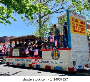 BROOKLYN, NY - May 27, 2019: Float In The 152nd Annual Kings County Memorial Day Parade In Bay Ridge. The Parade Is Held To Pay Tribute To U.S. Service Members Killed In This Nation’s Wars.