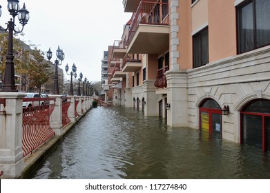 BROOKLYN, NY - OCTOBER 30: Serious Flooding In The Buildings At The Sheapsheadbay Neighborhood Due To Impact From Hurricane Sandy In Brooklyn, New York, U.S., On Tuesday, October 30, 2012.