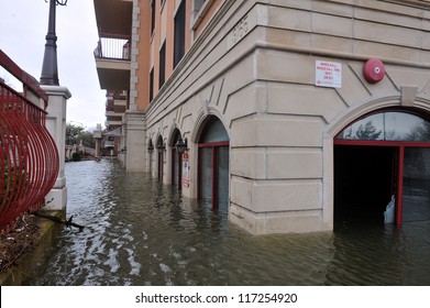 BROOKLYN, NY - OCTOBER 30: Seriouse Flooding In The Buildings At The Sheapsheadbay Neighborhood Due To Impact From Hurricane Sandy In Brooklyn, New York, U.S., On Tuesday, October 30, 2012.