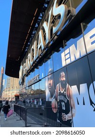 Brooklyn, NY USA - December 26, 2020: Exterior Barclays Center Arena In Brooklyn