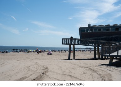 Brooklyn, NY, USA - June 5, 2022: Coney Island Beach In Summer.