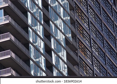 Brooklyn, NY/ USA - September 14, 2020: Downtown Brooklyn Apartment Building Skyscraper Detail