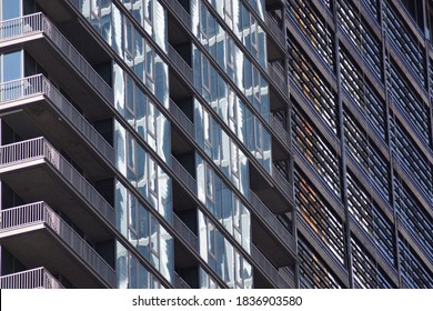 Brooklyn, NY/ USA - September 14, 2020: Downtown Brooklyn Apartment Building Skyscraper Detail