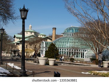 Brooklyn, NYC/USA, March 9, 2019: Brooklyn Botanical Garden In Winter.