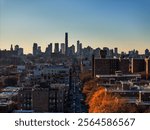 Brooklyn skyline during sunset in autumn