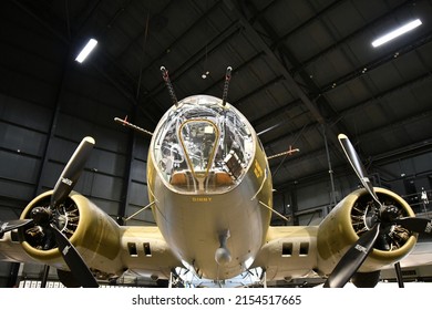 BROOKLYN, UNITED STATES - May 05, 2021: The Boeing b-17 flying fortress at the National Museum of the US Air Force in Dayton, Ohio