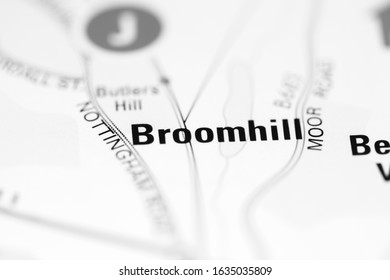 Broomhill On A Geographical Map Of UK