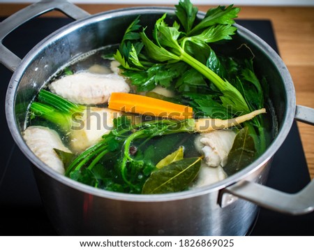 Similar – Image, Stock Photo Asian noodle soup preparation