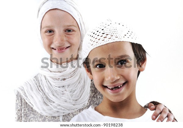 Brother Sister Together Arabic Muslim Traditional Stock Photo (Edit Now ...